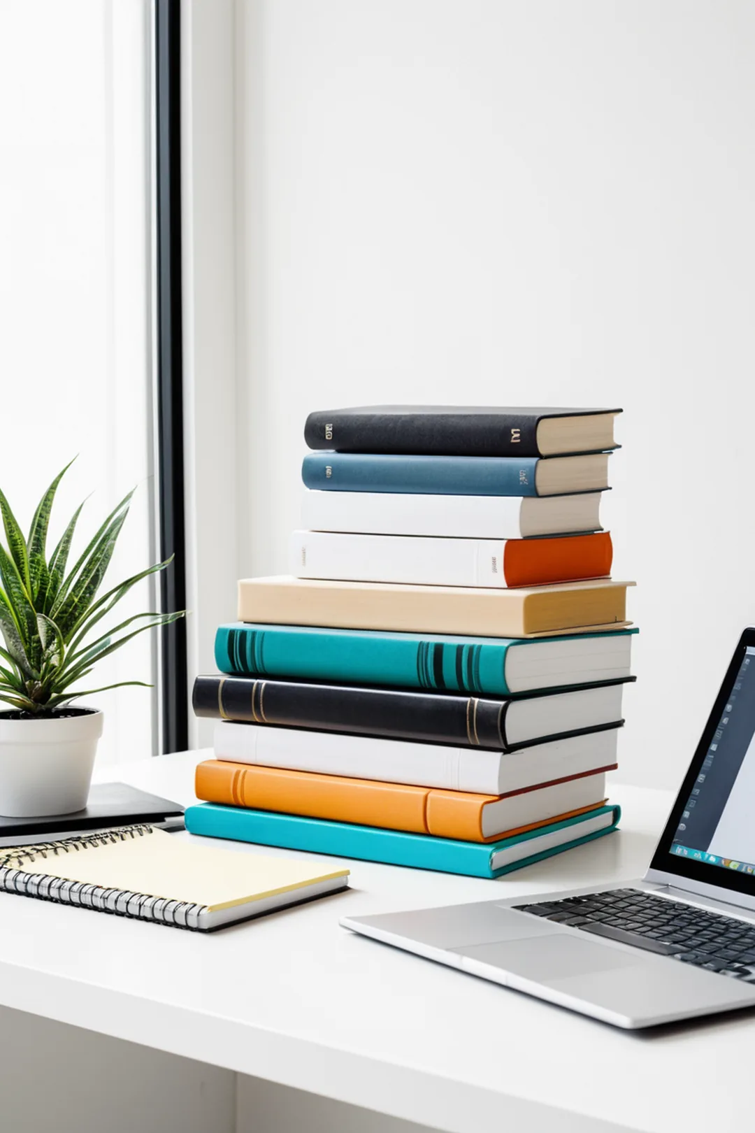 Livres et carnet dans un espace de travail